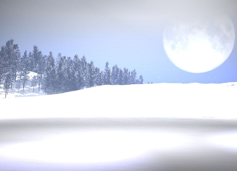 Snowy Landscape at Night — White