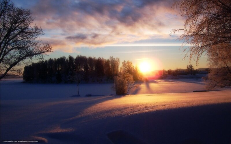 Snowy Landscape at Sunrise — White