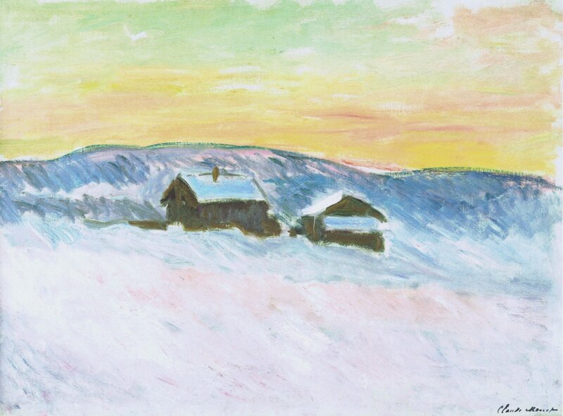 Snowy Landscape at Sunset