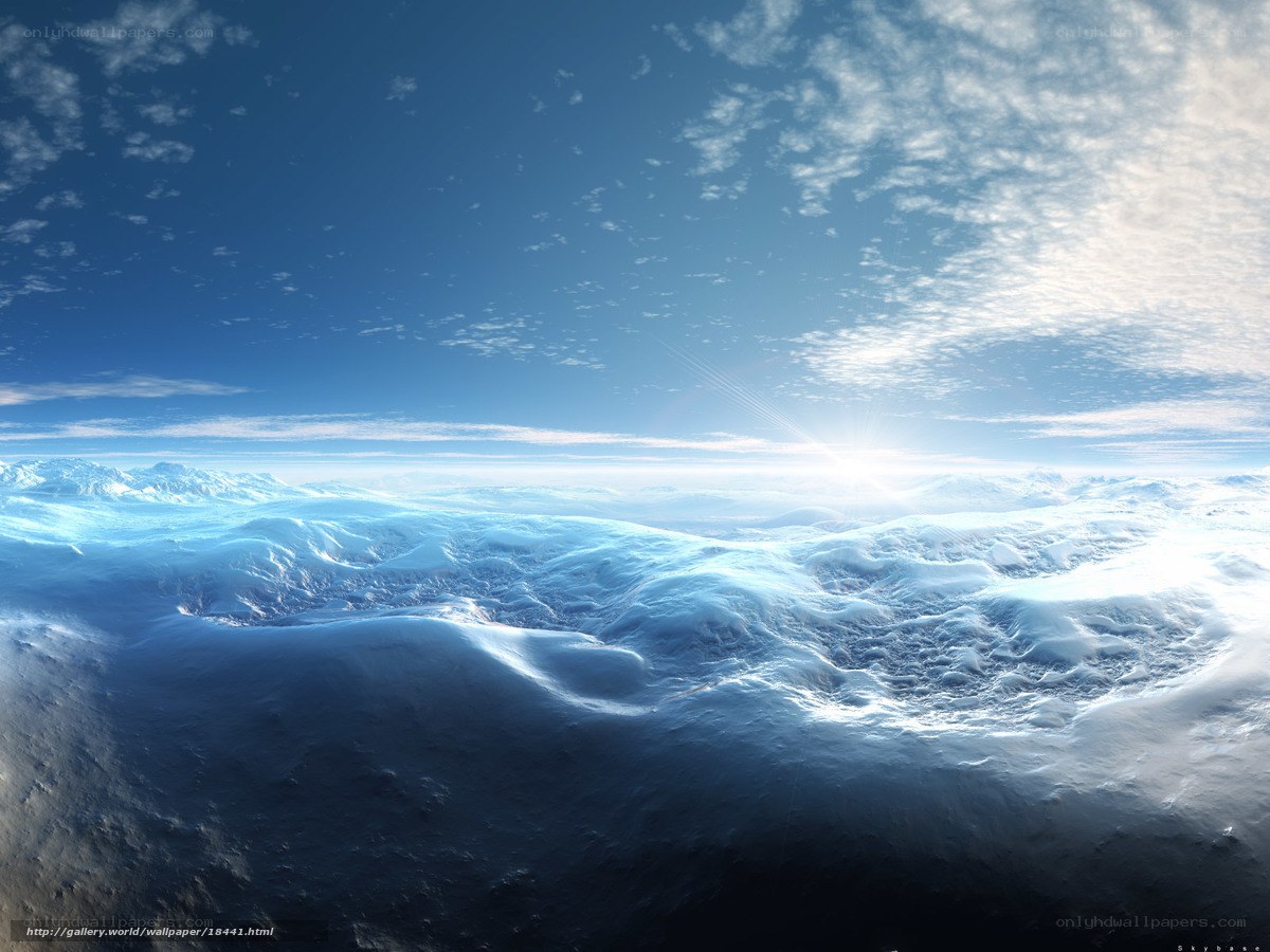 Snowy landscape from above