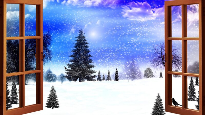 Snowy Landscape View — Blue, Serene
