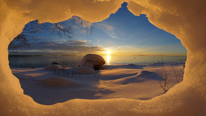 Snowy Landscape View — White