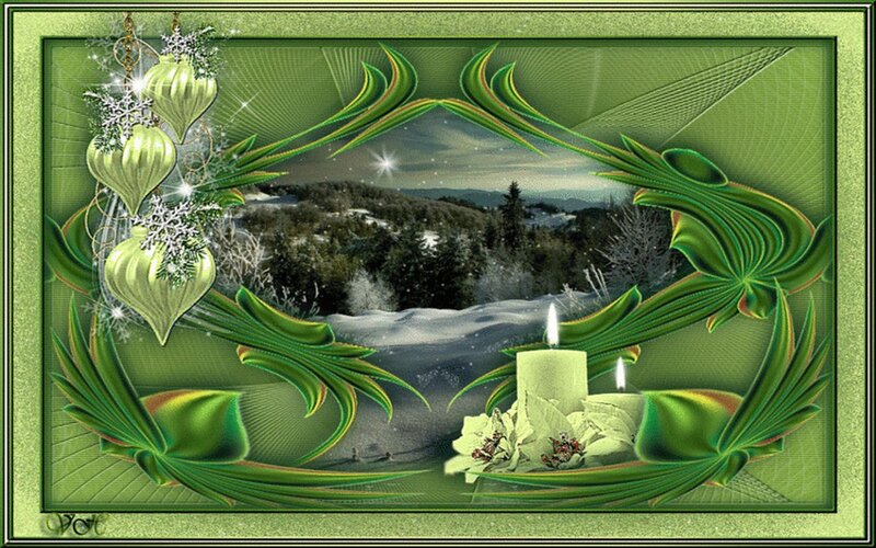 Snowy Landscape with Candles