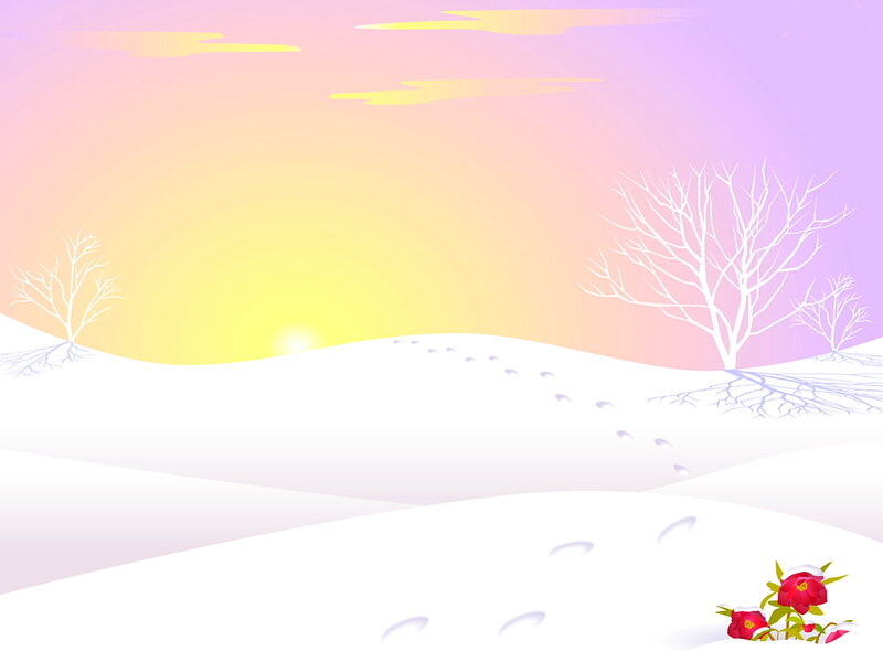 Snowy Landscape with Flowers