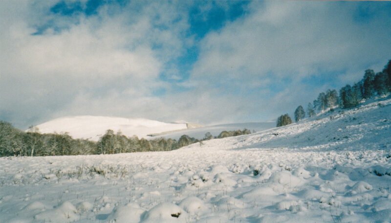 Snowy landscape with hills