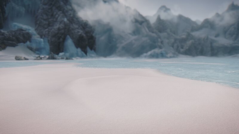 Snowy Landscape with Ice