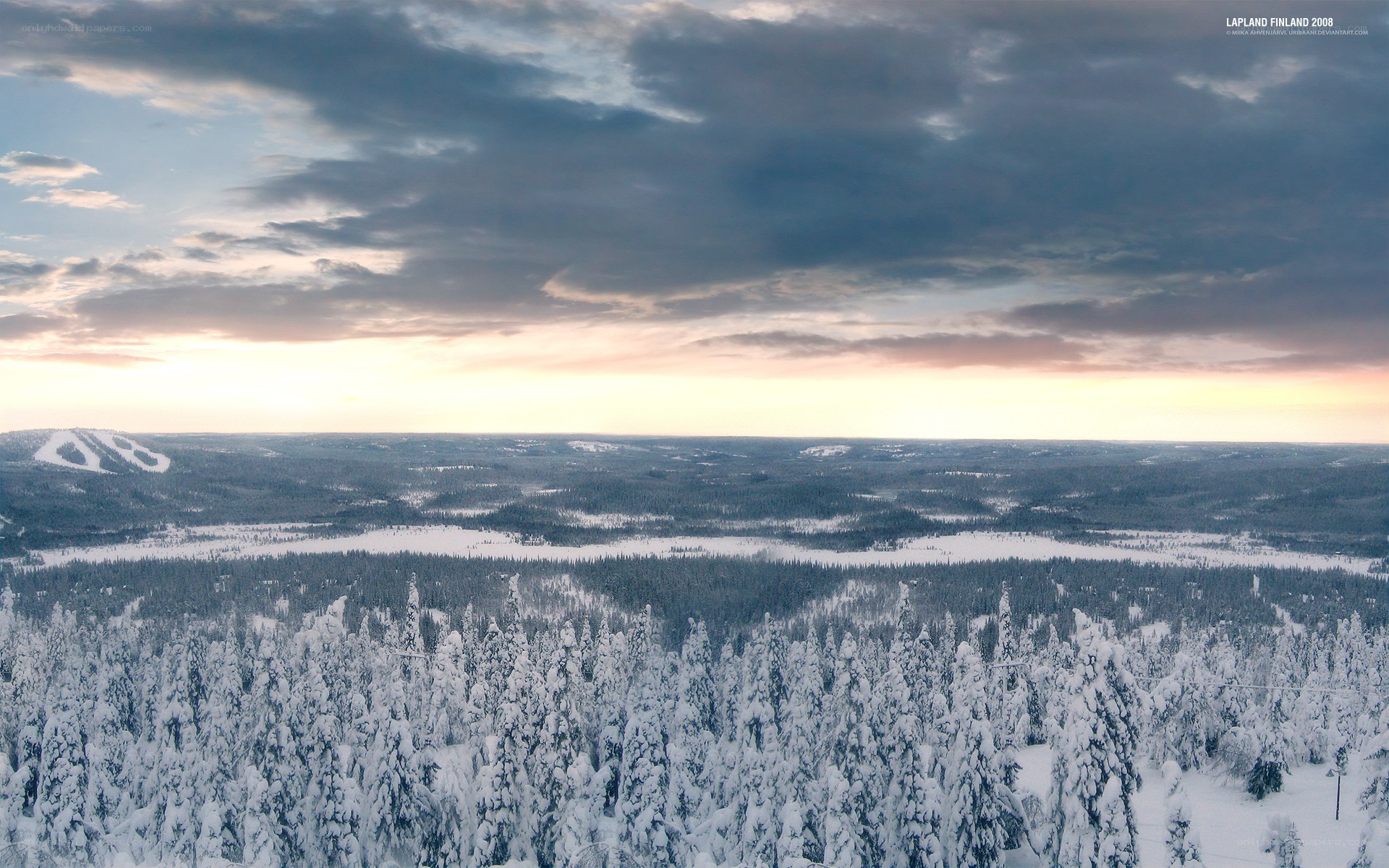 Snowy Lapland landscape