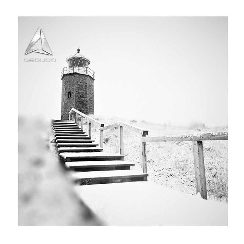 Snowy lighthouse stairs