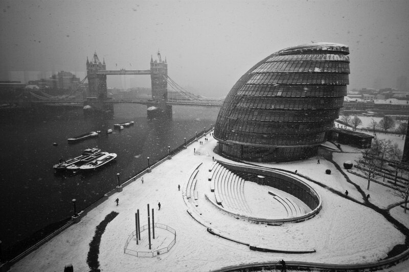 Snowy London skyline