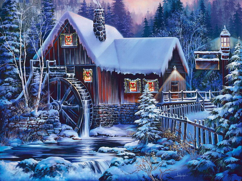 Snowy Mill House — Blue