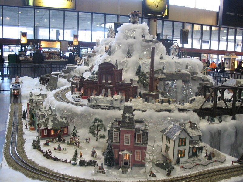 Snowy Model Train Display