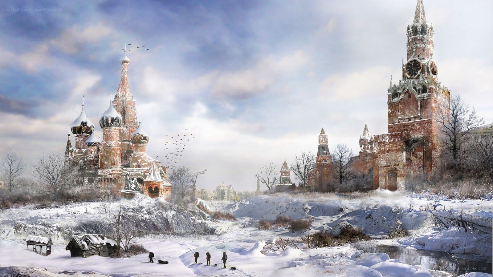 Snowy Moscow ruins