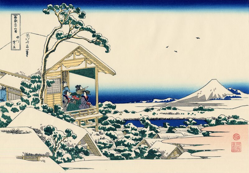 Snowy Mount Fuji View