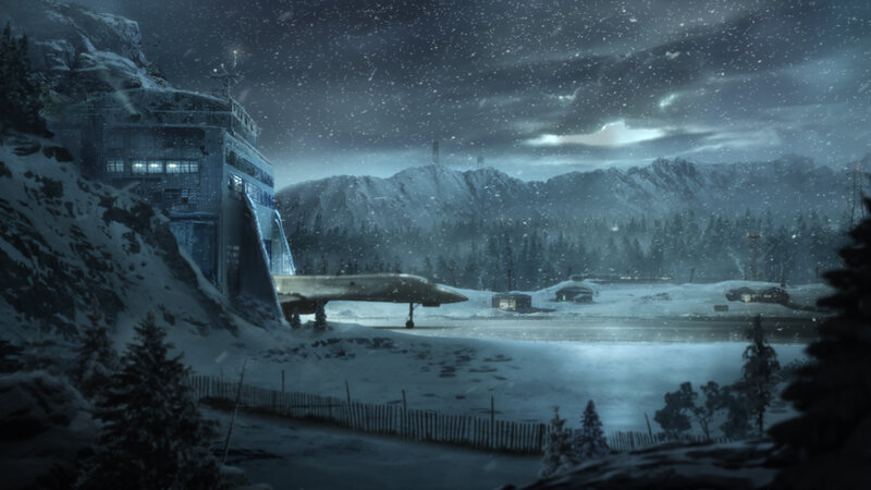 Snowy mountain airbase