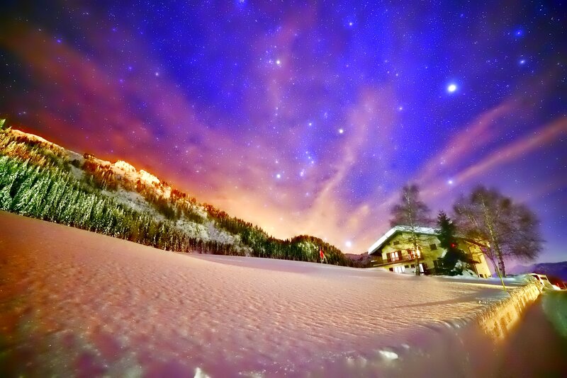 Snowy Mountain Cabin — Blue