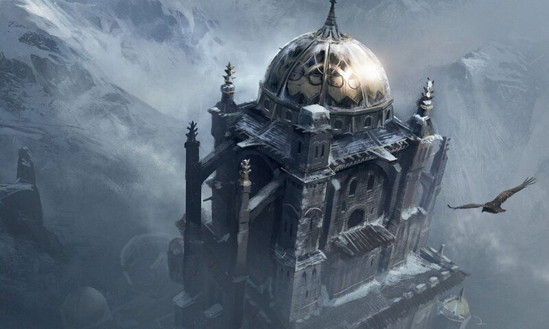 snowy mountain cathedral