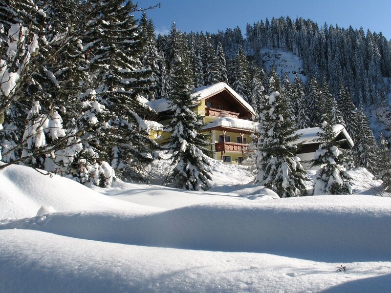 Snowy mountain chalet