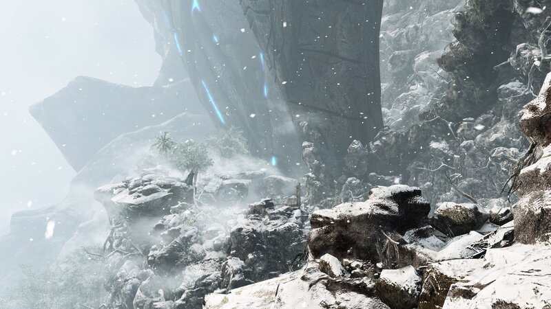 snowy mountain cliff