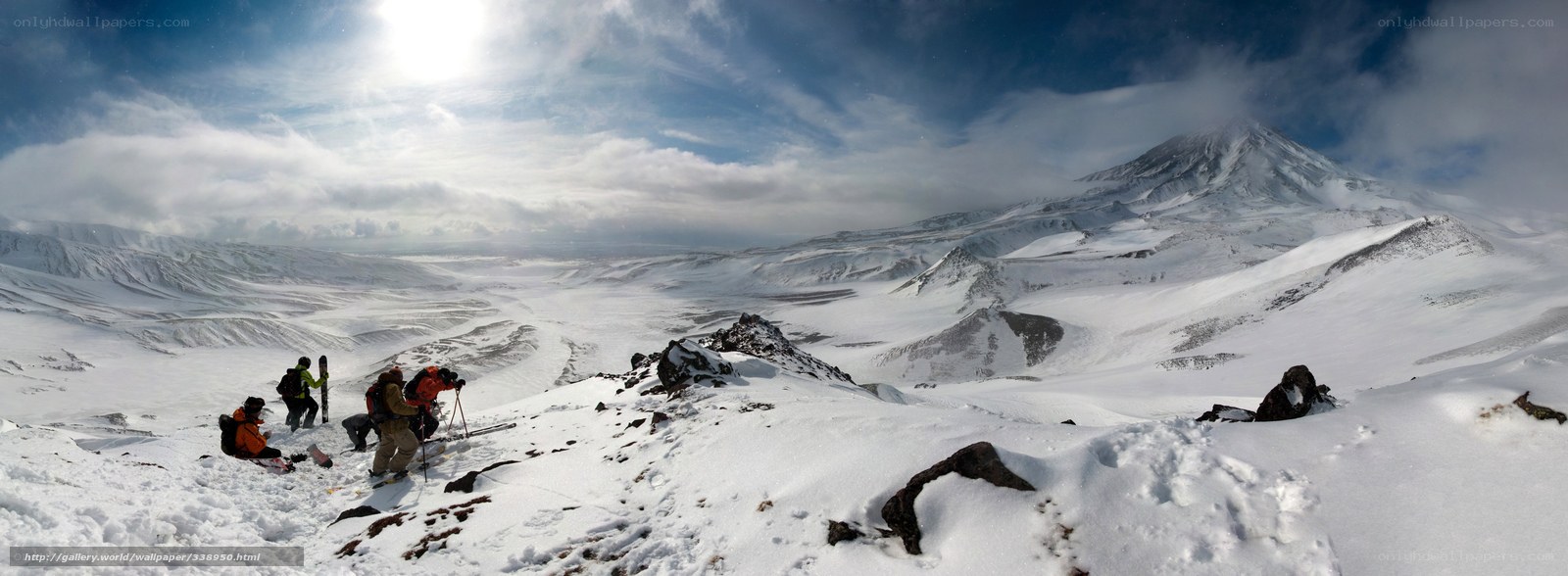 Snowy mountain climbers