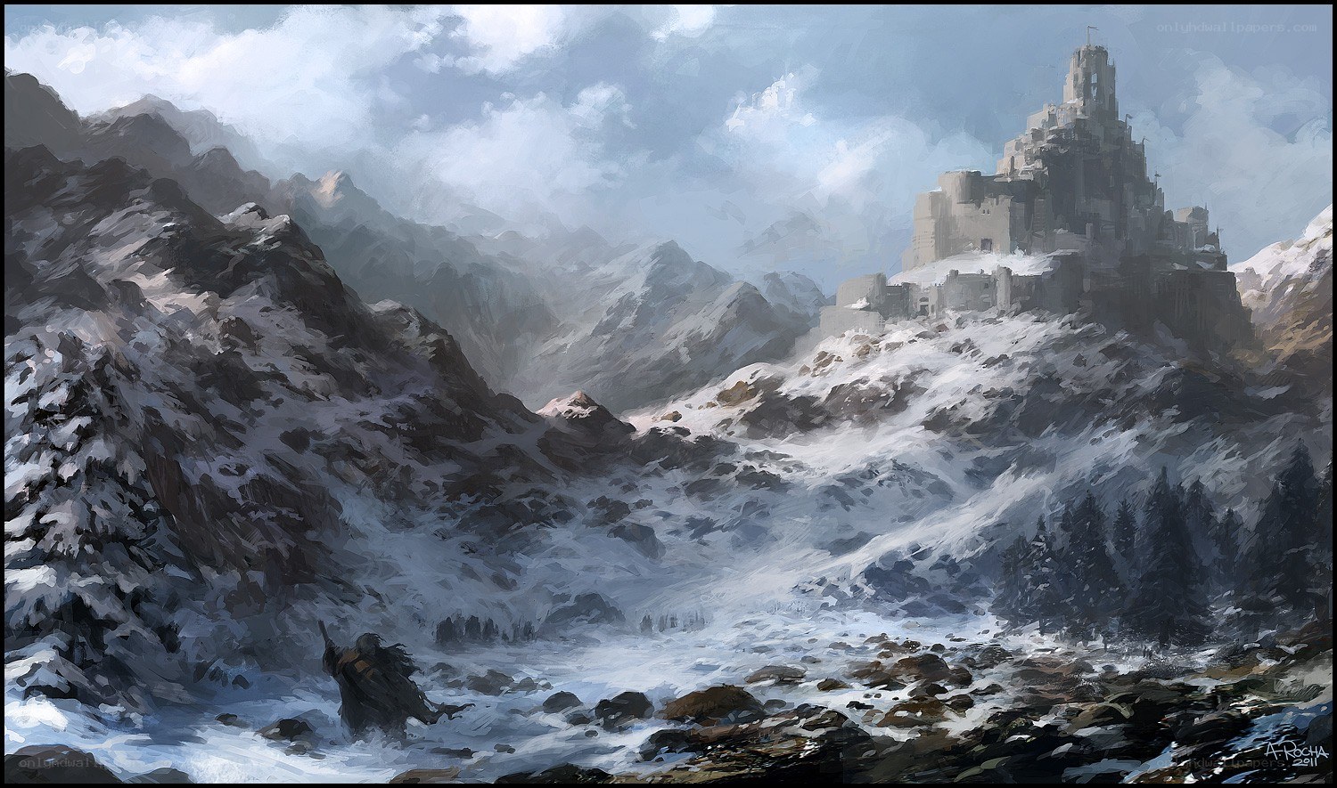 Snowy mountain fortress