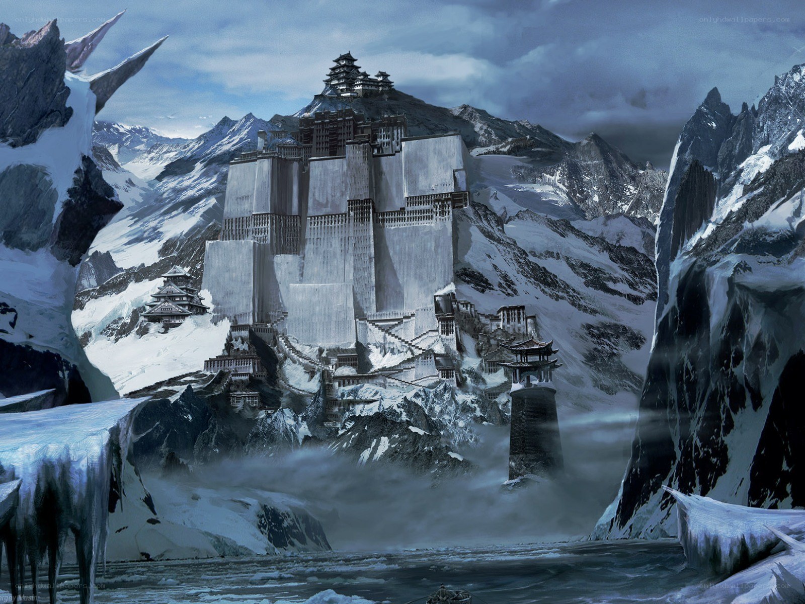 Snowy mountain fortress