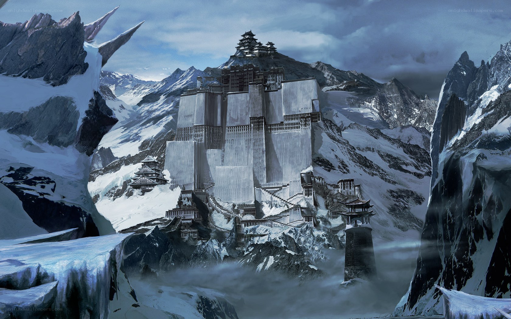 Snowy mountain fortress
