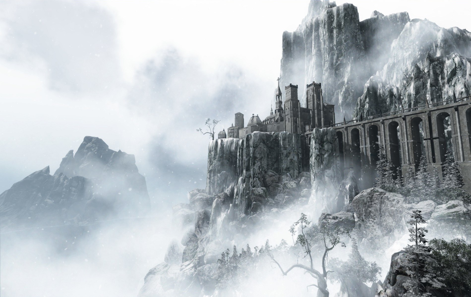 snowy mountain fortress