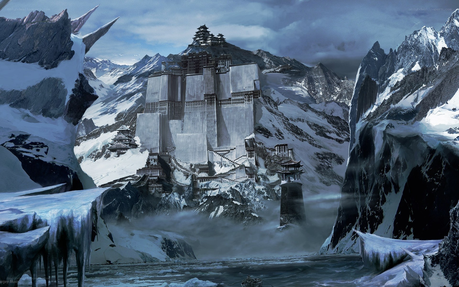 Snowy mountain fortress