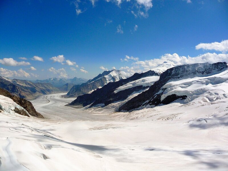 Snowy mountain glacier landscape