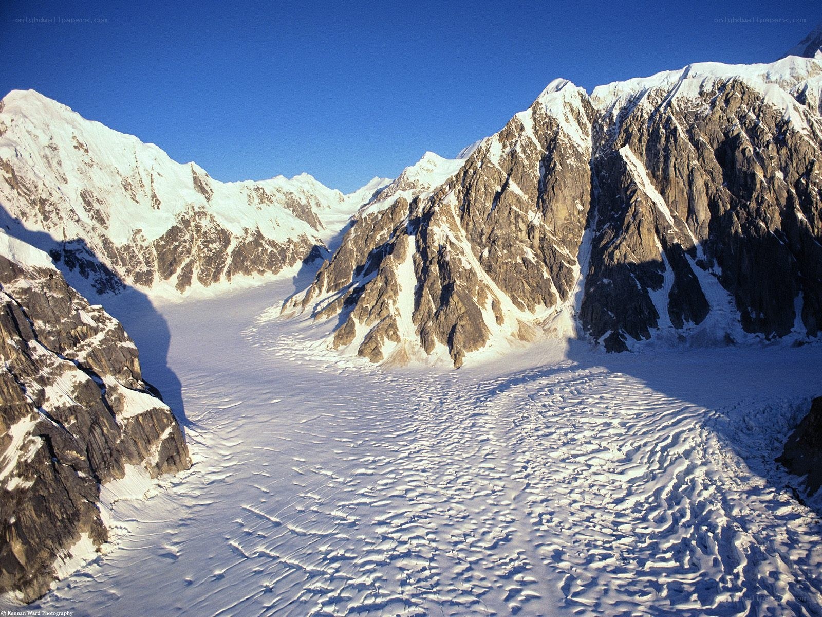 snowy mountain glacier valley