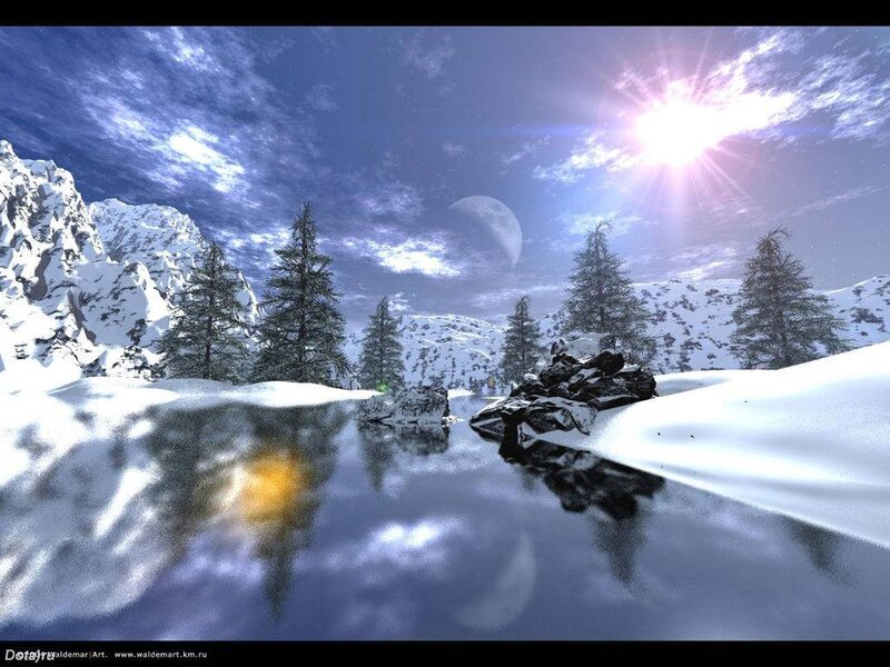 Snowy Mountain Lake — Blue