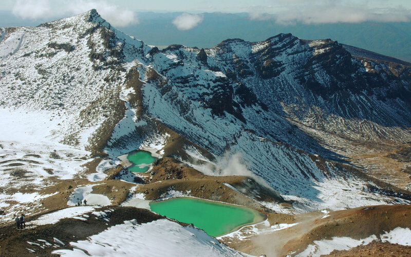 Snowy Mountain Lake — Green, Dramatic