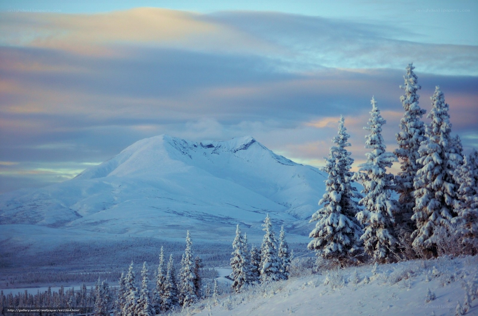 Snowy mountain landscape