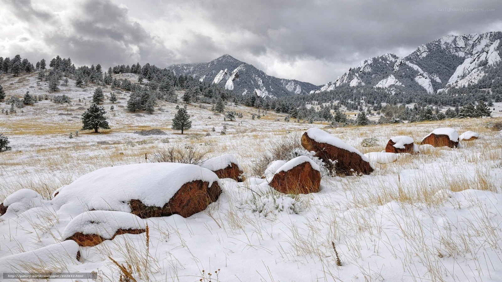 Snowy mountain landscape