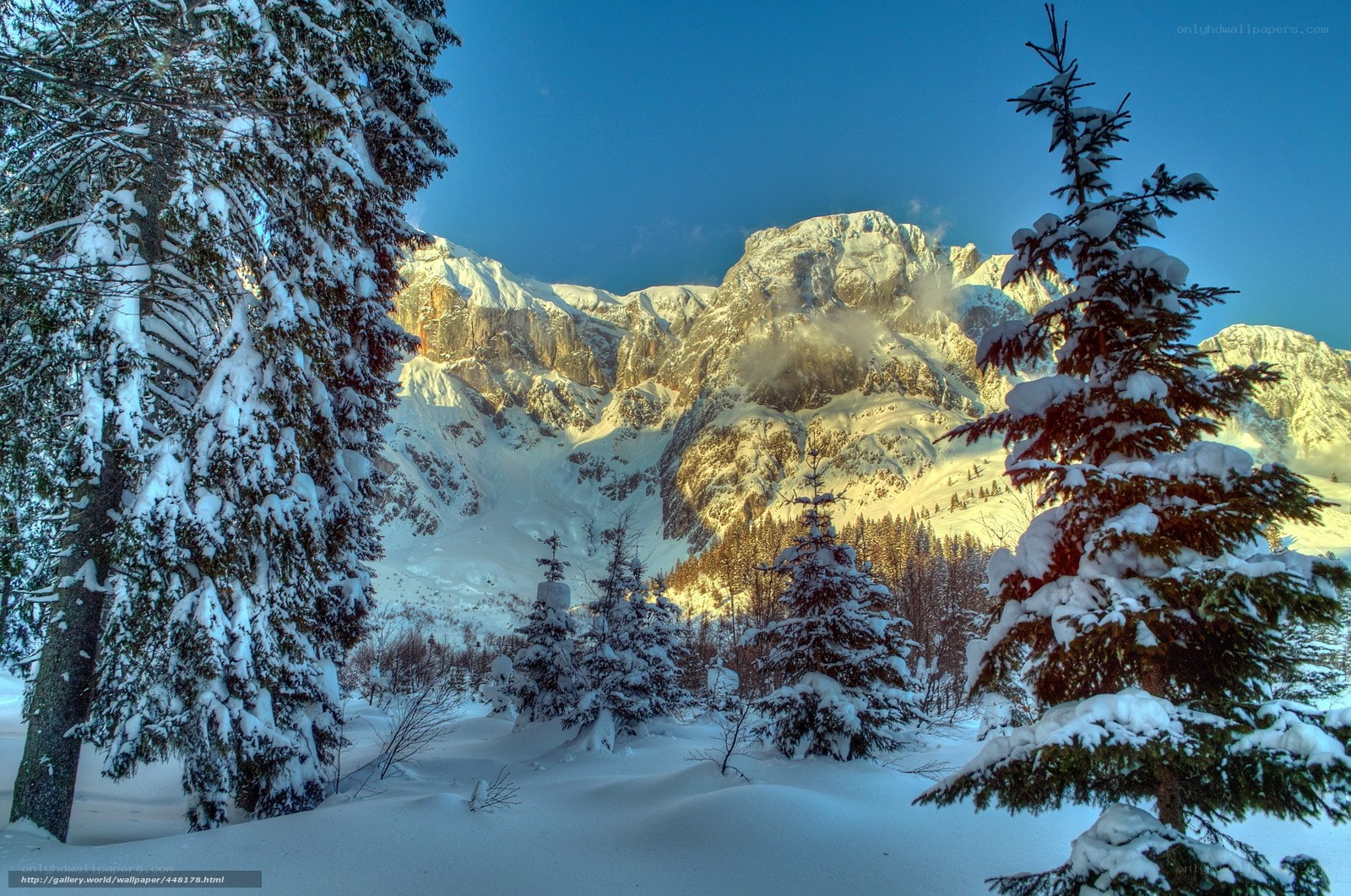 Snowy mountain landscape