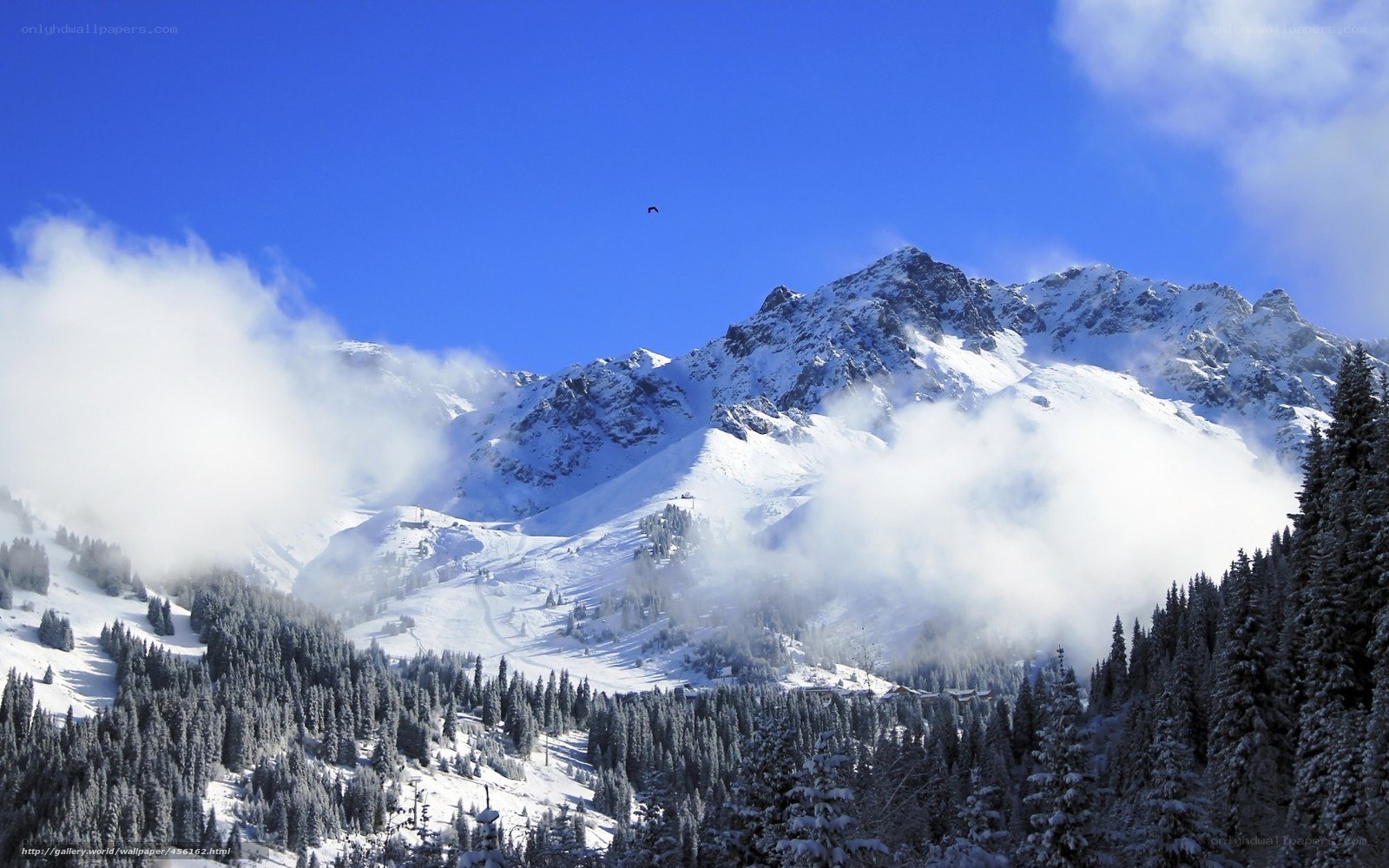 Snowy mountain landscape