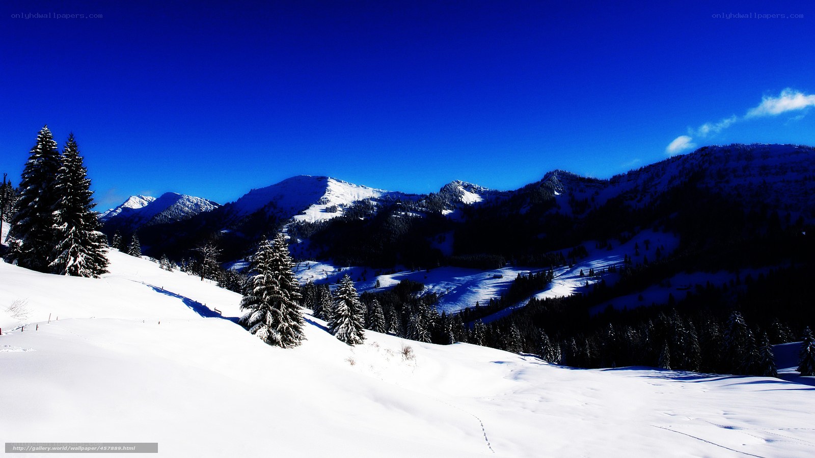 Snowy mountain landscape
