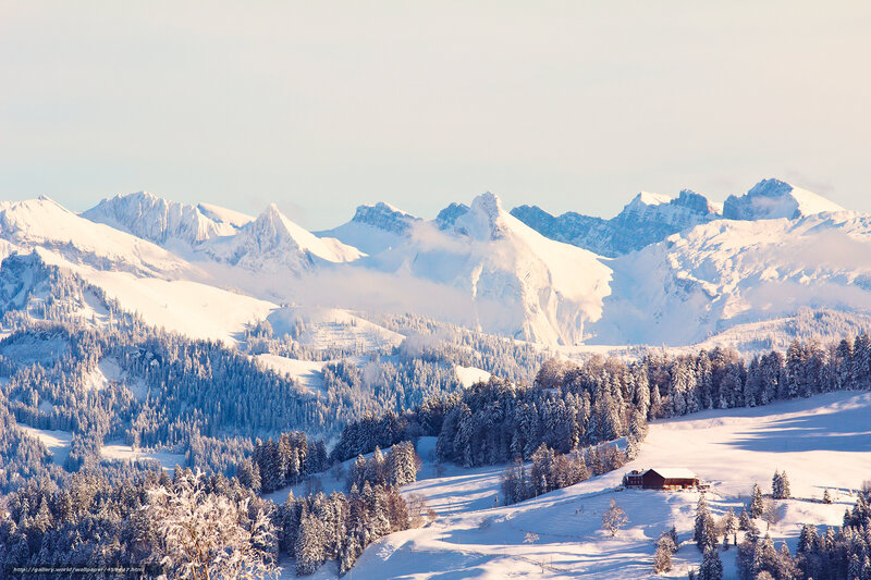 Snowy mountain landscape