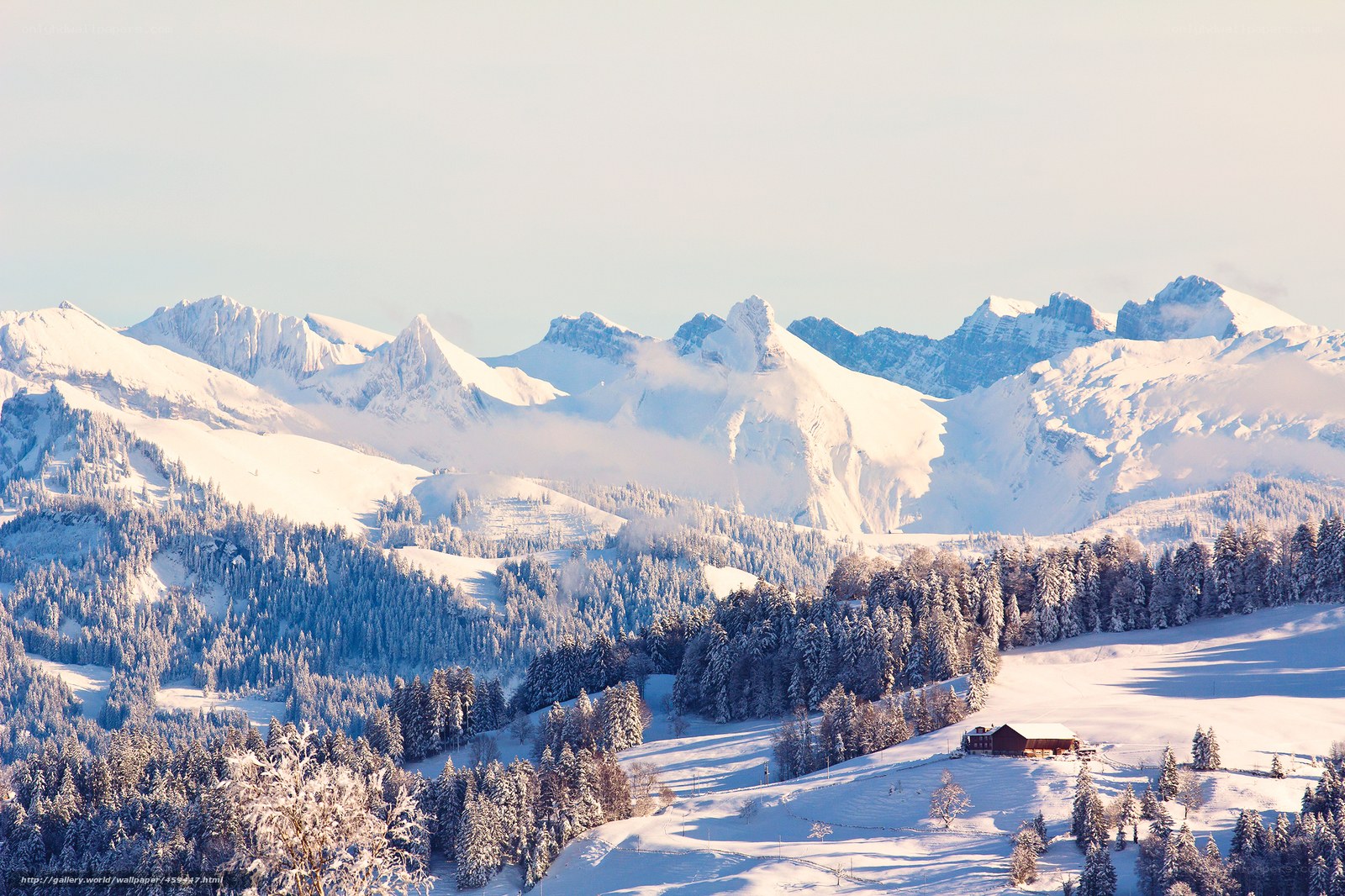 Snowy mountain landscape