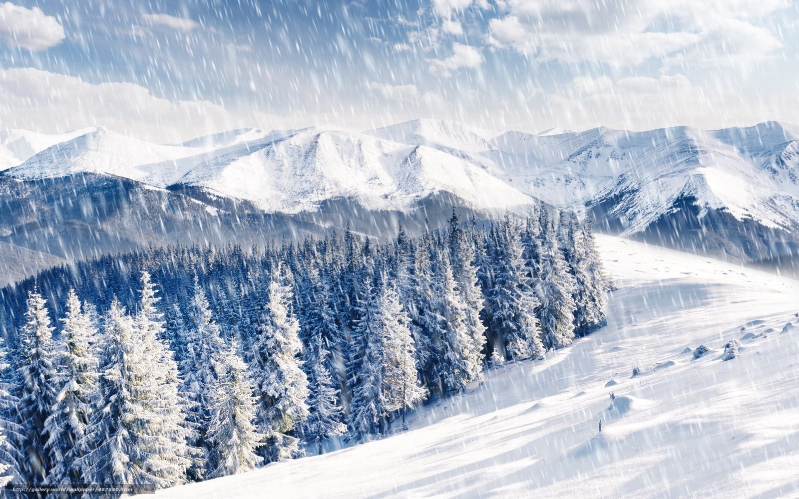 Snowy mountain landscape