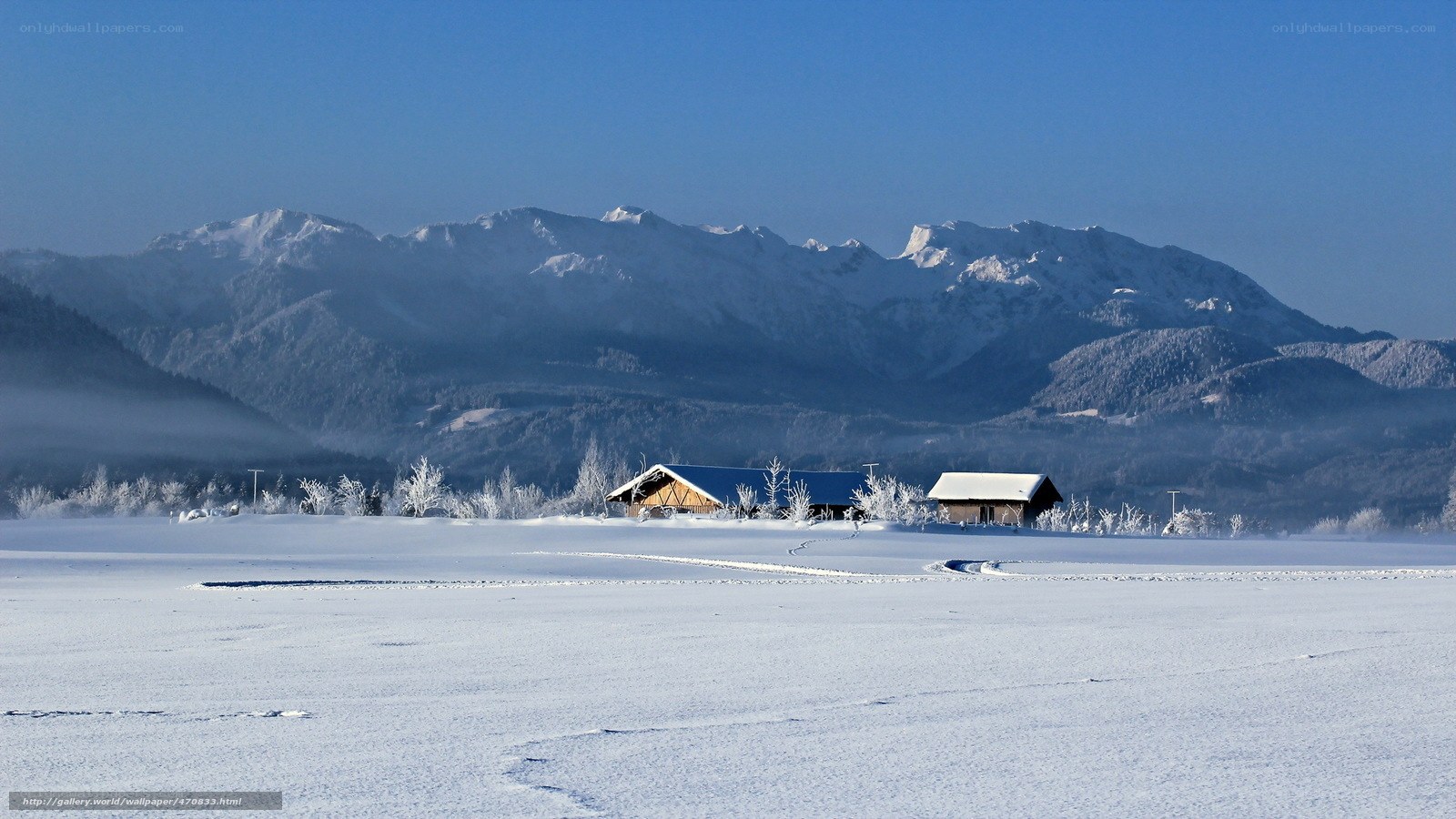 Snowy mountain landscape
