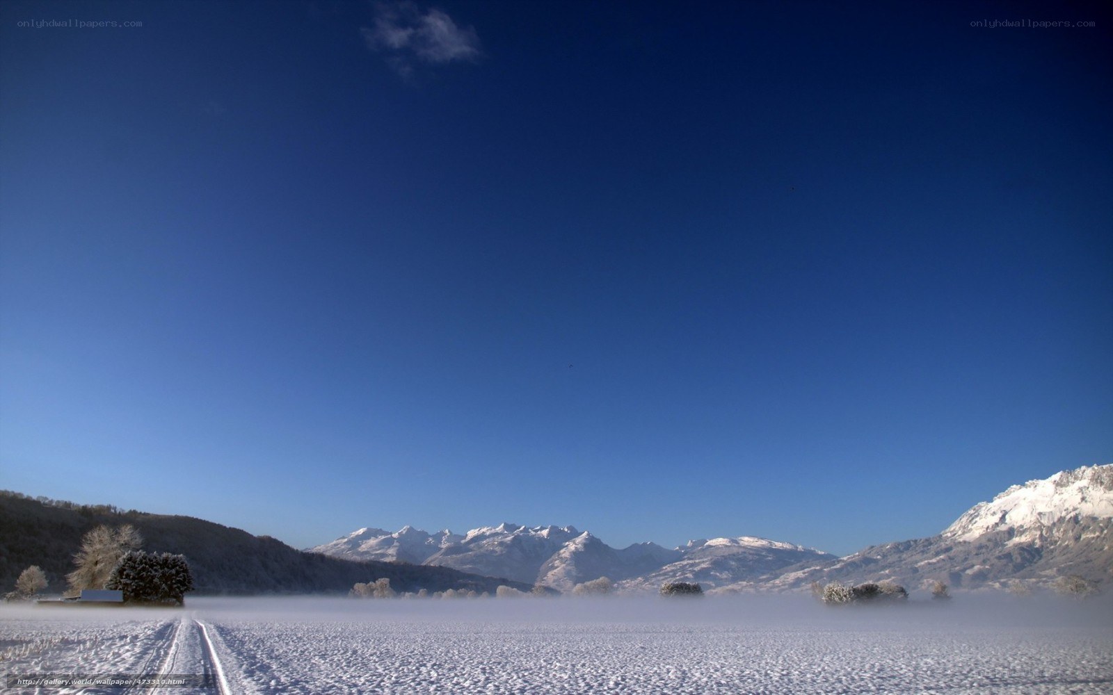 Snowy mountain landscape