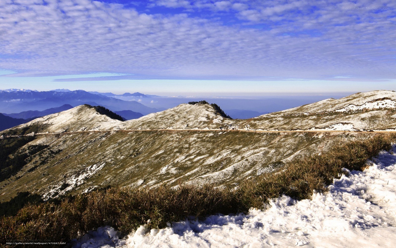 Snowy mountain landscape