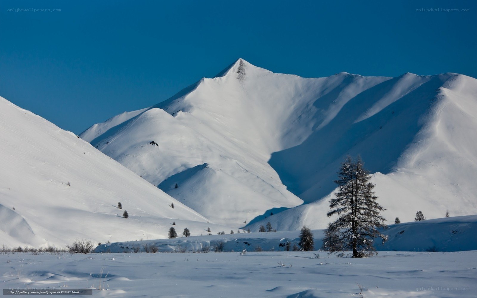 Snowy mountain landscape