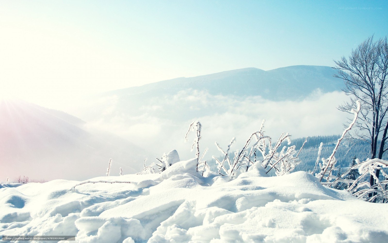Snowy mountain landscape