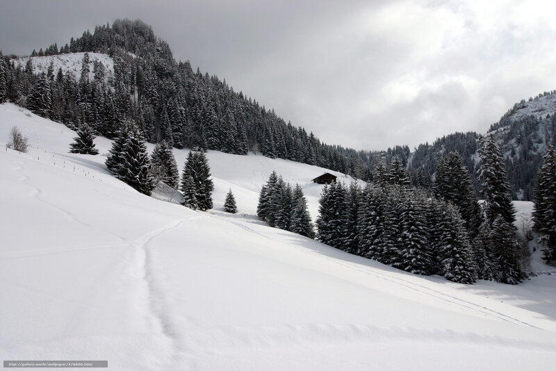 Snowy mountain landscape