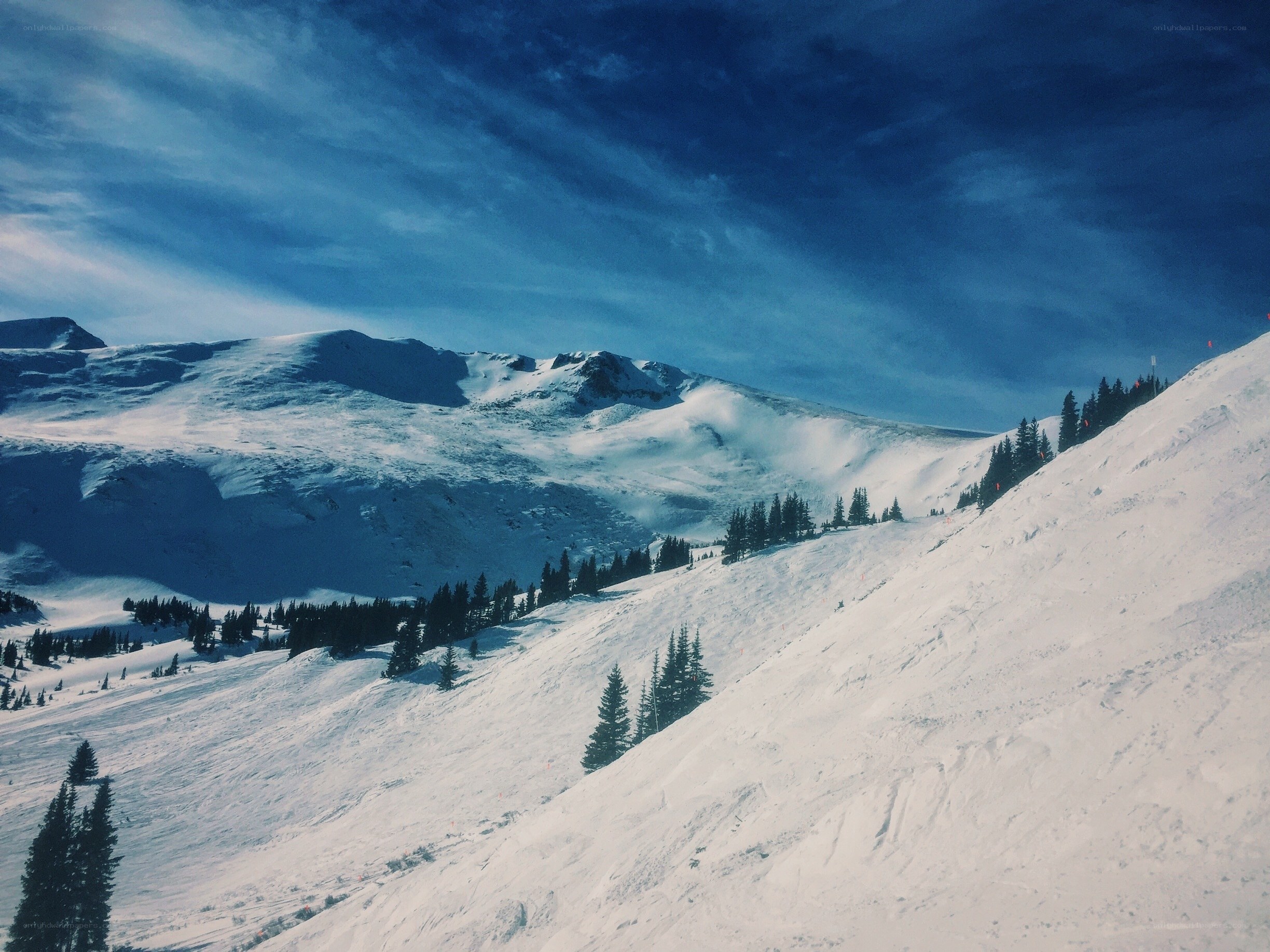 Snowy mountain landscape