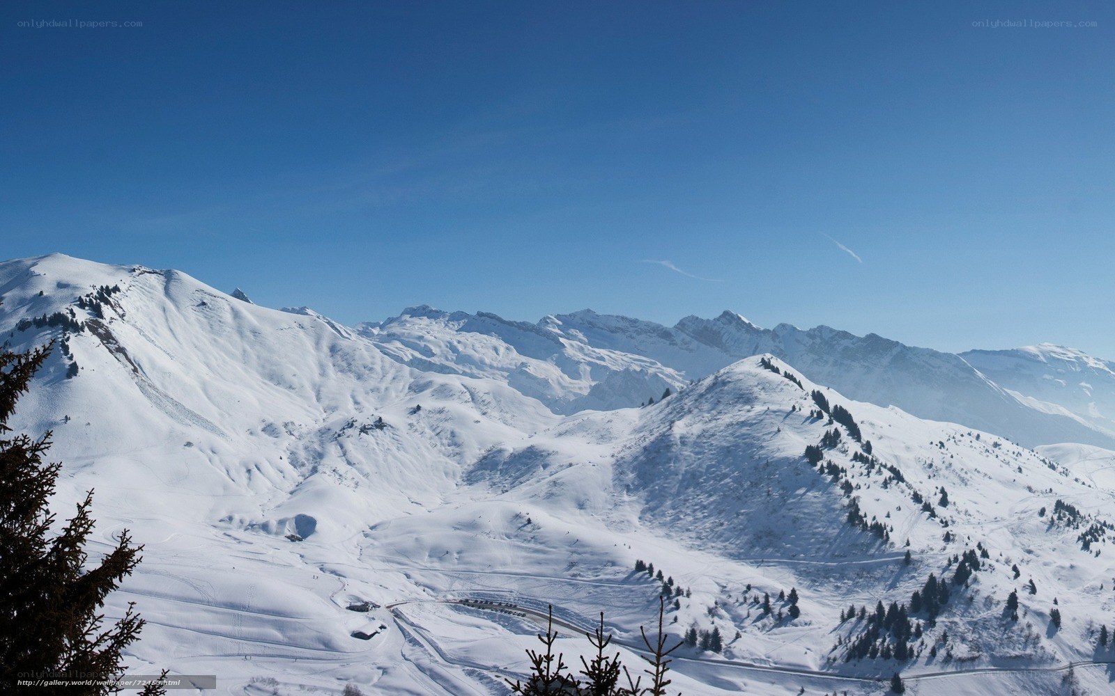 Snowy mountain landscape