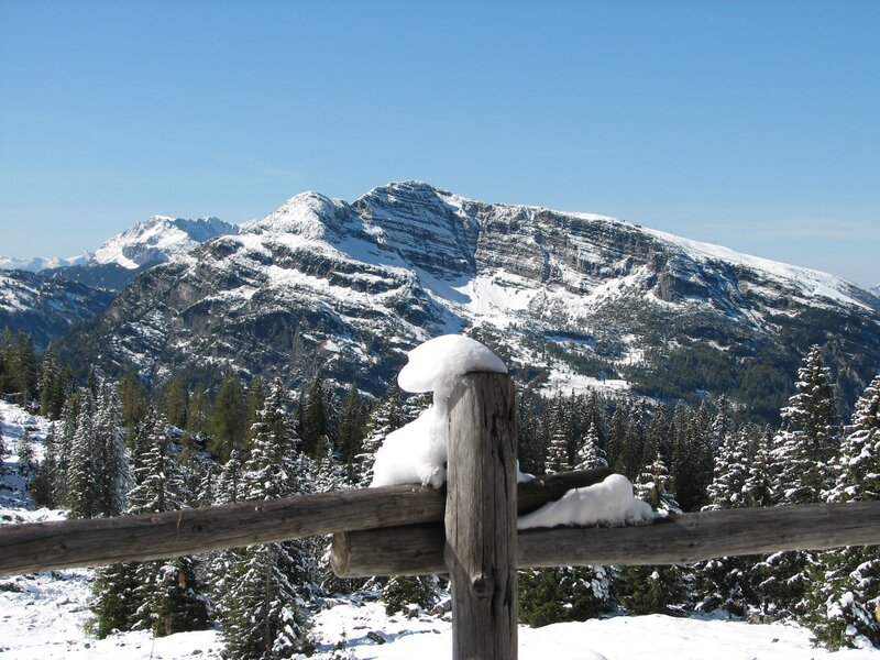 Snowy mountain landscape