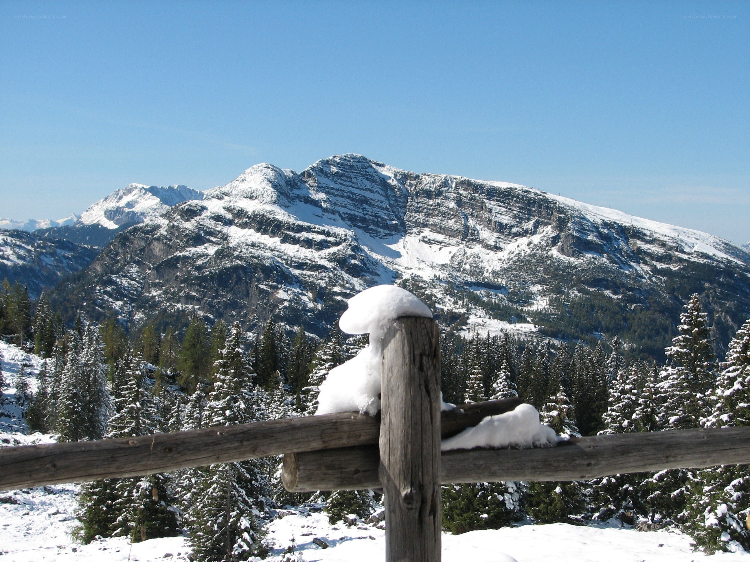 Snowy mountain landscape